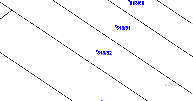 Parcela st. 513/62 v KÚ Kosice, Katastrální mapa