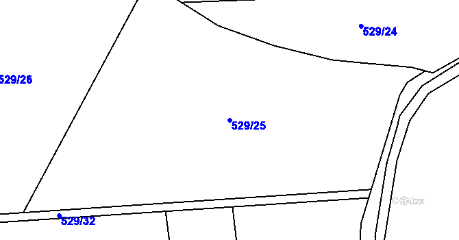 Parcela st. 529/25 v KÚ Kosice, Katastrální mapa