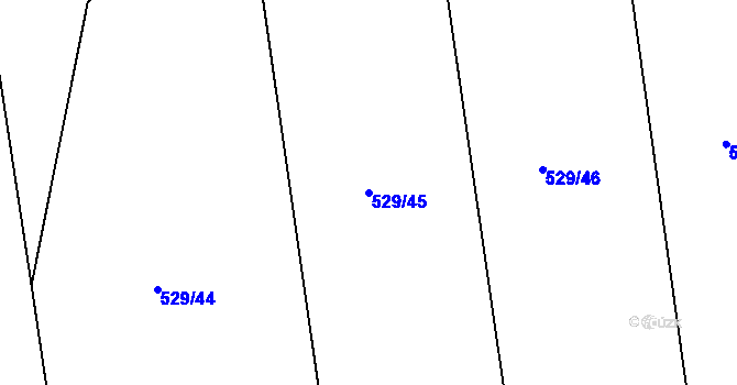 Parcela st. 529/45 v KÚ Kosice, Katastrální mapa