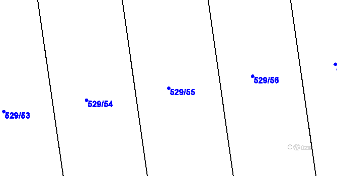 Parcela st. 529/55 v KÚ Kosice, Katastrální mapa