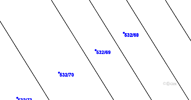 Parcela st. 532/69 v KÚ Kosice, Katastrální mapa