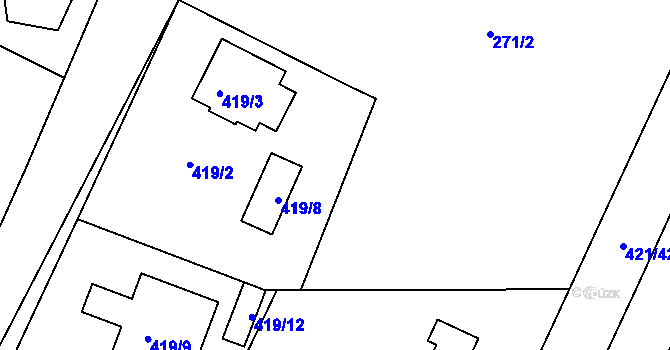 Parcela st. 421/138 v KÚ Kosice, Katastrální mapa