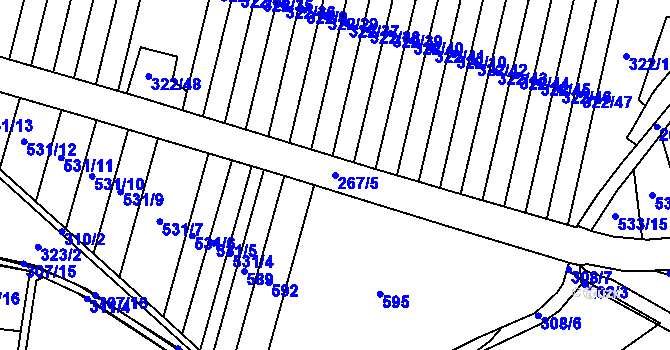 Parcela st. 267/5 v KÚ Kosice, Katastrální mapa