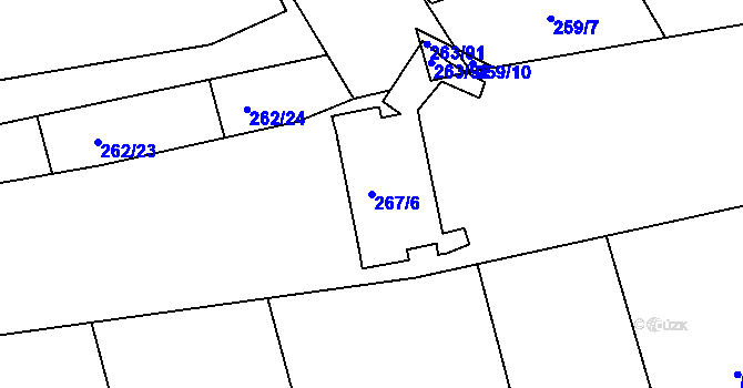 Parcela st. 267/6 v KÚ Kosice, Katastrální mapa