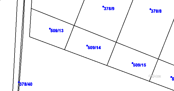 Parcela st. 509/14 v KÚ Kosice, Katastrální mapa