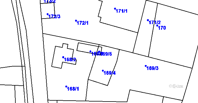 Parcela st. 169/5 v KÚ Kosice, Katastrální mapa