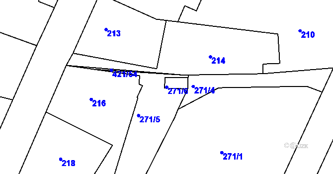 Parcela st. 271/6 v KÚ Kosice, Katastrální mapa