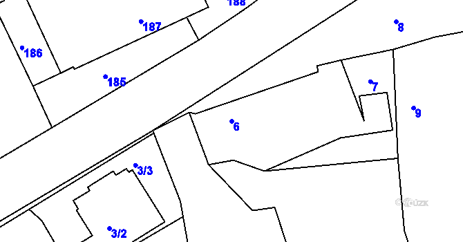 Parcela st. 6 v KÚ Kosičky, Katastrální mapa