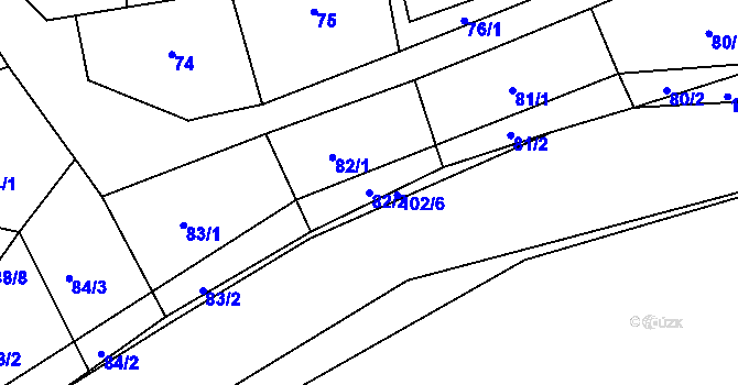 Parcela st. 82/2 v KÚ Kosičky, Katastrální mapa
