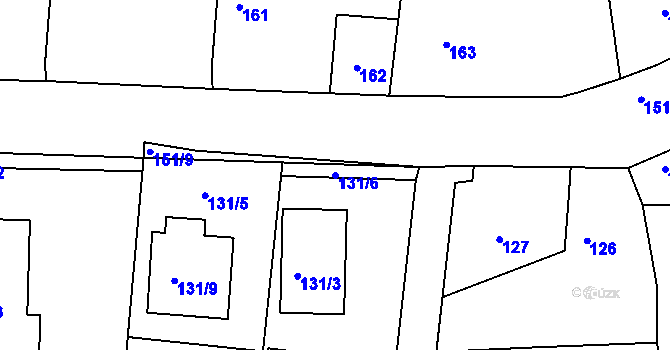 Parcela st. 131/6 v KÚ Kosičky, Katastrální mapa