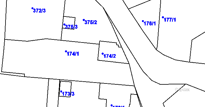 Parcela st. 174/2 v KÚ Kosičky, Katastrální mapa