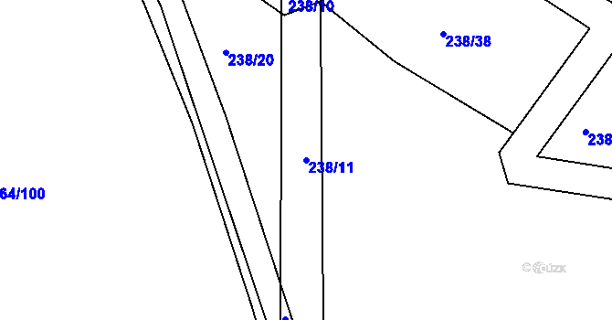 Parcela st. 238/11 v KÚ Kosičky, Katastrální mapa