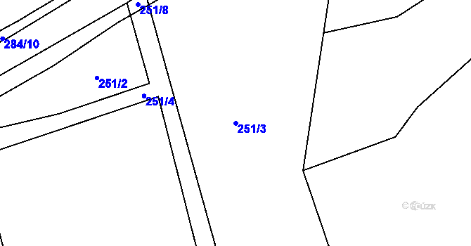 Parcela st. 251/3 v KÚ Kosičky, Katastrální mapa