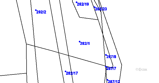 Parcela st. 282/1 v KÚ Kosičky, Katastrální mapa
