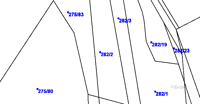 Parcela st. 282/2 v KÚ Kosičky, Katastrální mapa