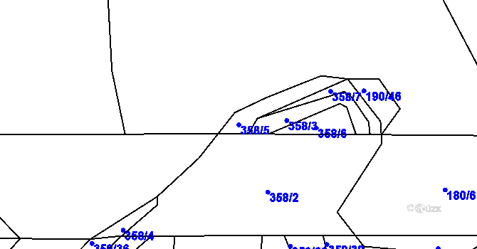 Parcela st. 358/5 v KÚ Kosičky, Katastrální mapa
