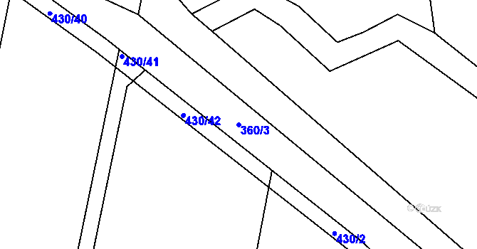 Parcela st. 360/3 v KÚ Kosičky, Katastrální mapa