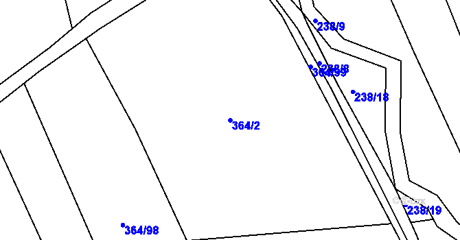 Parcela st. 364/2 v KÚ Kosičky, Katastrální mapa