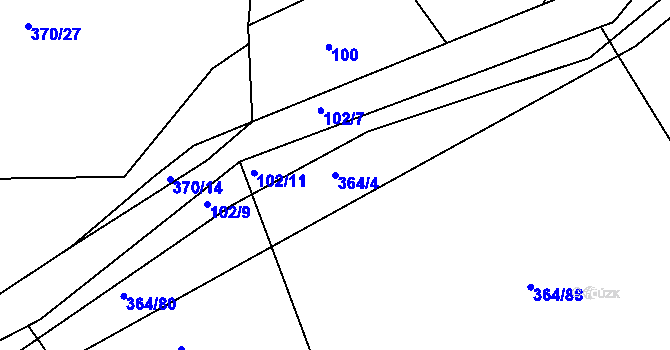 Parcela st. 364/4 v KÚ Kosičky, Katastrální mapa