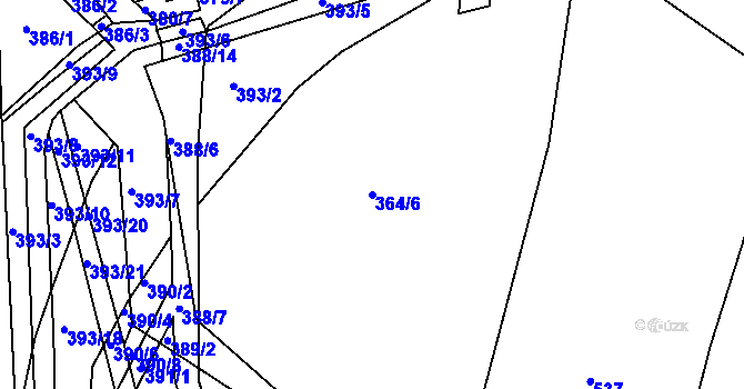 Parcela st. 364/6 v KÚ Kosičky, Katastrální mapa