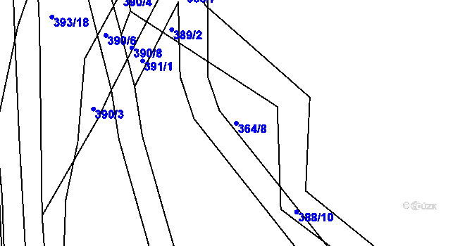 Parcela st. 364/8 v KÚ Kosičky, Katastrální mapa