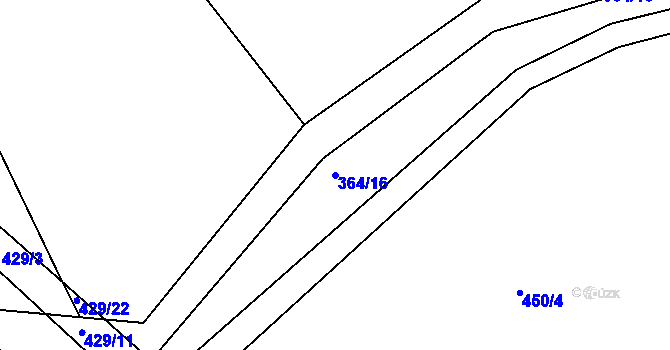 Parcela st. 364/16 v KÚ Kosičky, Katastrální mapa