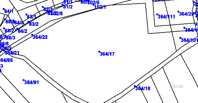 Parcela st. 364/17 v KÚ Kosičky, Katastrální mapa