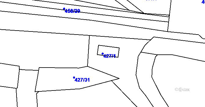 Parcela st. 427/1 v KÚ Kosičky, Katastrální mapa