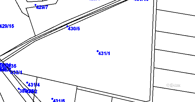 Parcela st. 431/1 v KÚ Kosičky, Katastrální mapa