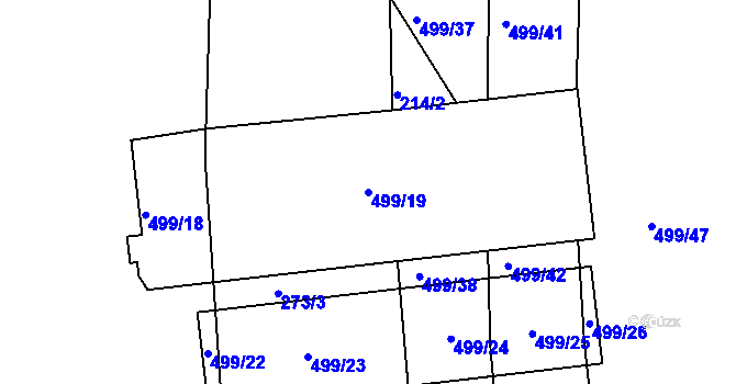 Parcela st. 499/19 v KÚ Kosičky, Katastrální mapa