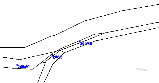 Parcela st. 265/18 v KÚ Kosičky, Katastrální mapa