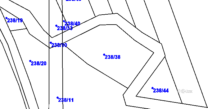 Parcela st. 238/38 v KÚ Kosičky, Katastrální mapa