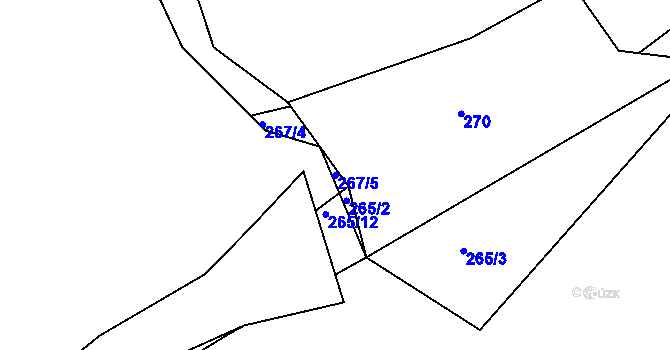 Parcela st. 267/5 v KÚ Kosičky, Katastrální mapa