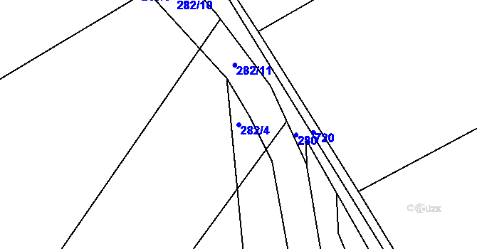 Parcela st. 282/4 v KÚ Kosičky, Katastrální mapa
