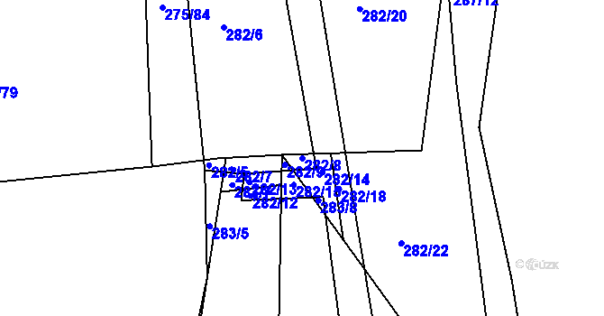 Parcela st. 282/8 v KÚ Kosičky, Katastrální mapa
