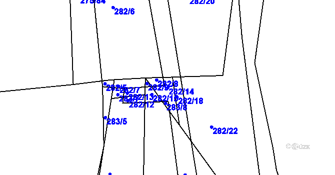 Parcela st. 282/14 v KÚ Kosičky, Katastrální mapa