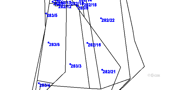 Parcela st. 282/16 v KÚ Kosičky, Katastrální mapa