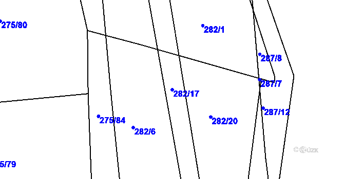 Parcela st. 282/17 v KÚ Kosičky, Katastrální mapa