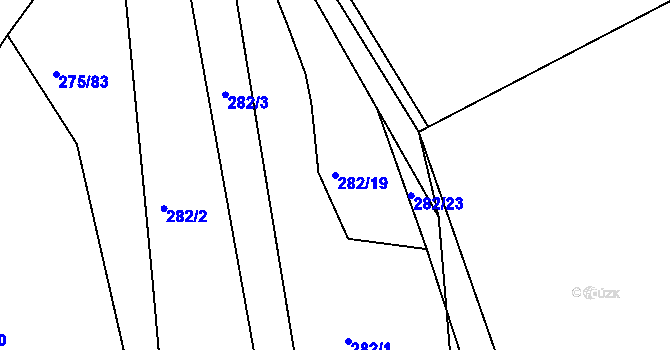 Parcela st. 282/19 v KÚ Kosičky, Katastrální mapa