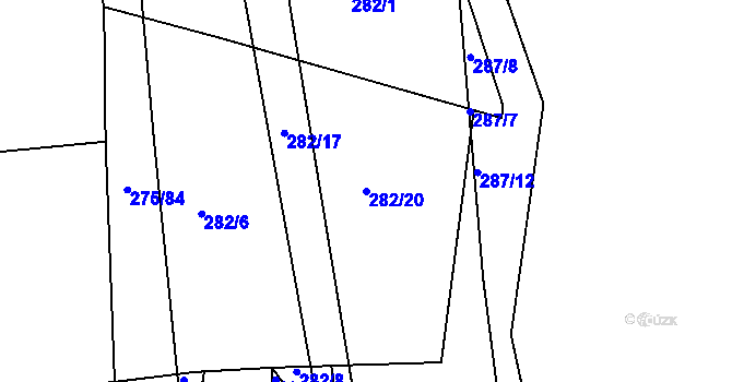 Parcela st. 282/20 v KÚ Kosičky, Katastrální mapa