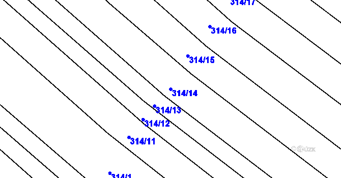 Parcela st. 314/14 v KÚ Kosičky, Katastrální mapa