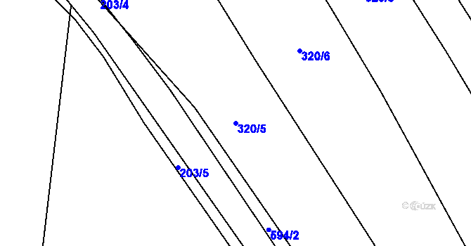 Parcela st. 320/5 v KÚ Kosičky, Katastrální mapa