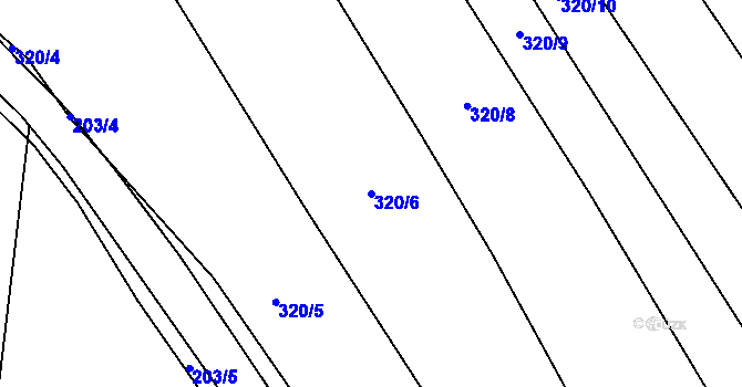 Parcela st. 320/6 v KÚ Kosičky, Katastrální mapa