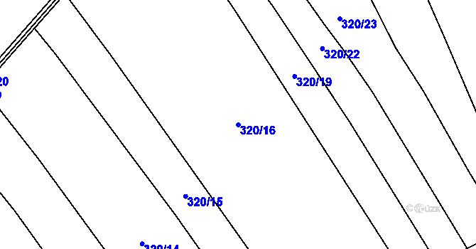 Parcela st. 320/16 v KÚ Kosičky, Katastrální mapa