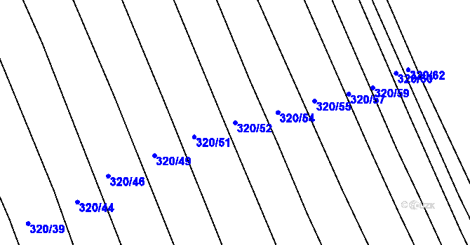 Parcela st. 320/52 v KÚ Kosičky, Katastrální mapa