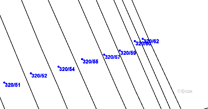 Parcela st. 320/57 v KÚ Kosičky, Katastrální mapa