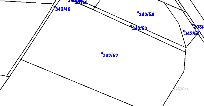 Parcela st. 342/52 v KÚ Kosičky, Katastrální mapa
