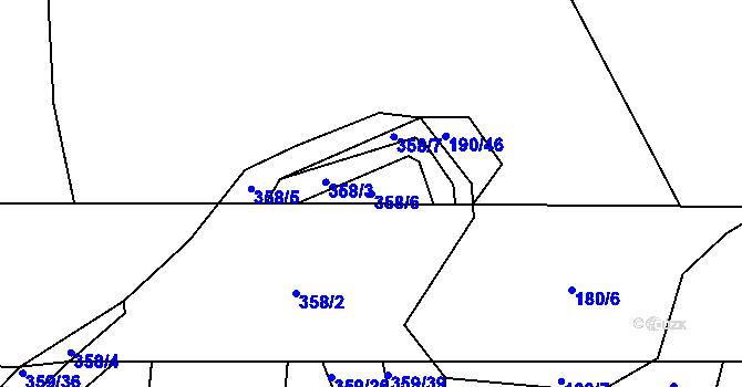 Parcela st. 358/6 v KÚ Kosičky, Katastrální mapa
