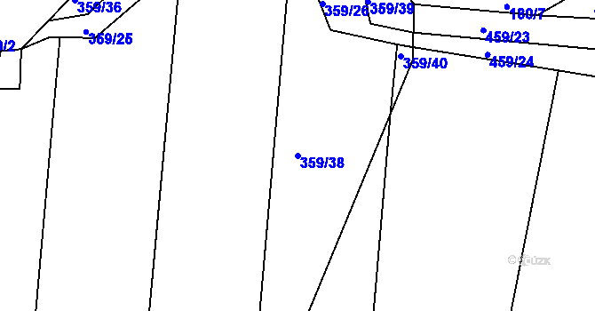 Parcela st. 359/38 v KÚ Kosičky, Katastrální mapa