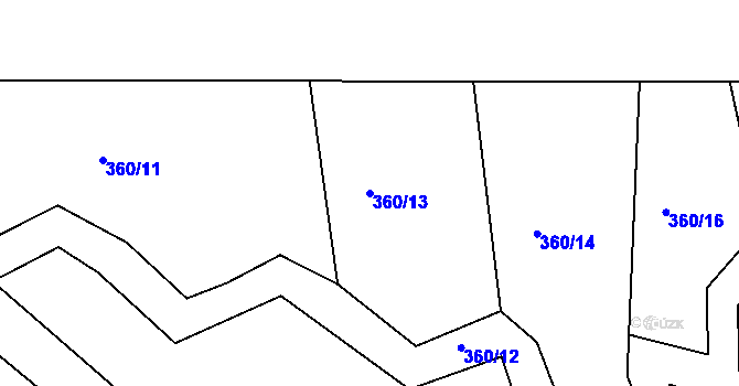 Parcela st. 360/13 v KÚ Kosičky, Katastrální mapa